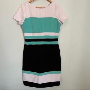 Studio One whiteand Blue Sheath Mini Dress
